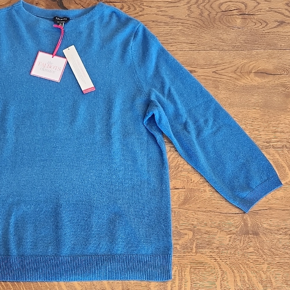 100% Cashmere Blue Sweater - Picture 3 of 4